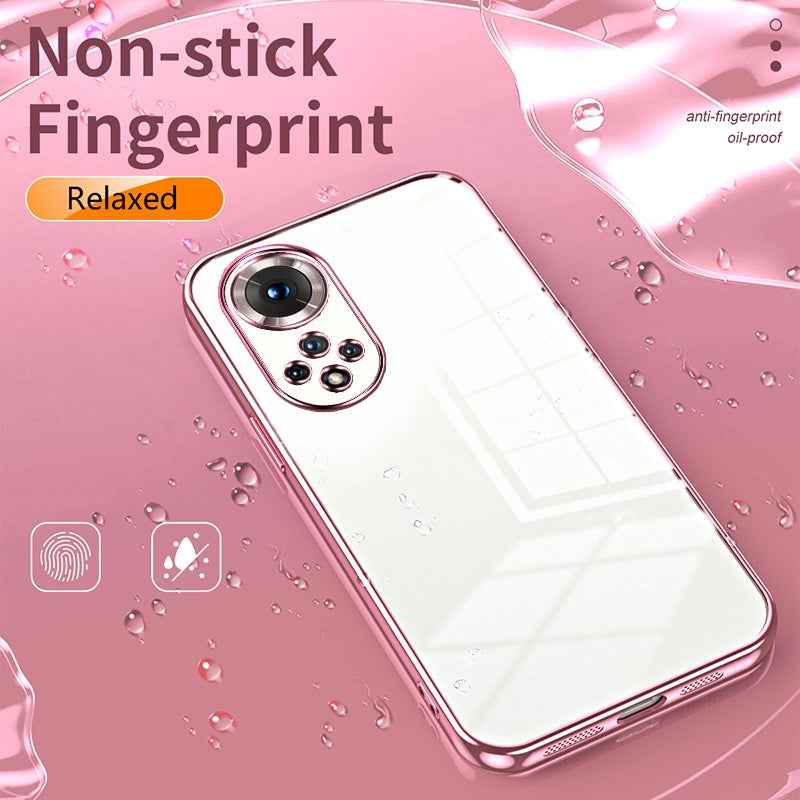 For-Honor-50-/-Huawei-nova-9-Transparent-Plating-Fine-Hole-Phone-Case(Purple)