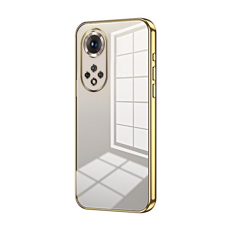 For-Honor-50-Pro-/-Huawei-nova-9-Pro-Transparent-Plating-Fine-Hole-Phone-Case(Gold)