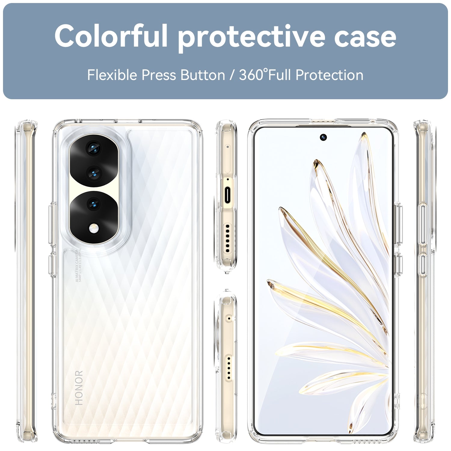 For-Honor-70-Pro+-5G-Candy-Series-TPU-Phone-Case(Transparent)