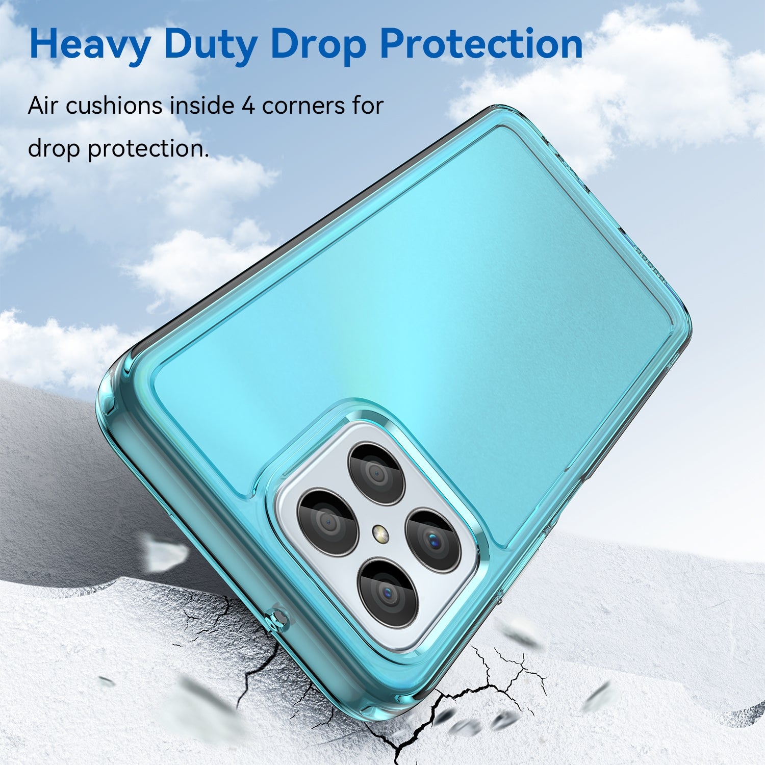 For-Honor-70-Lite-Candy-Series-TPU-Phone-Case(Transparent-Blue)
