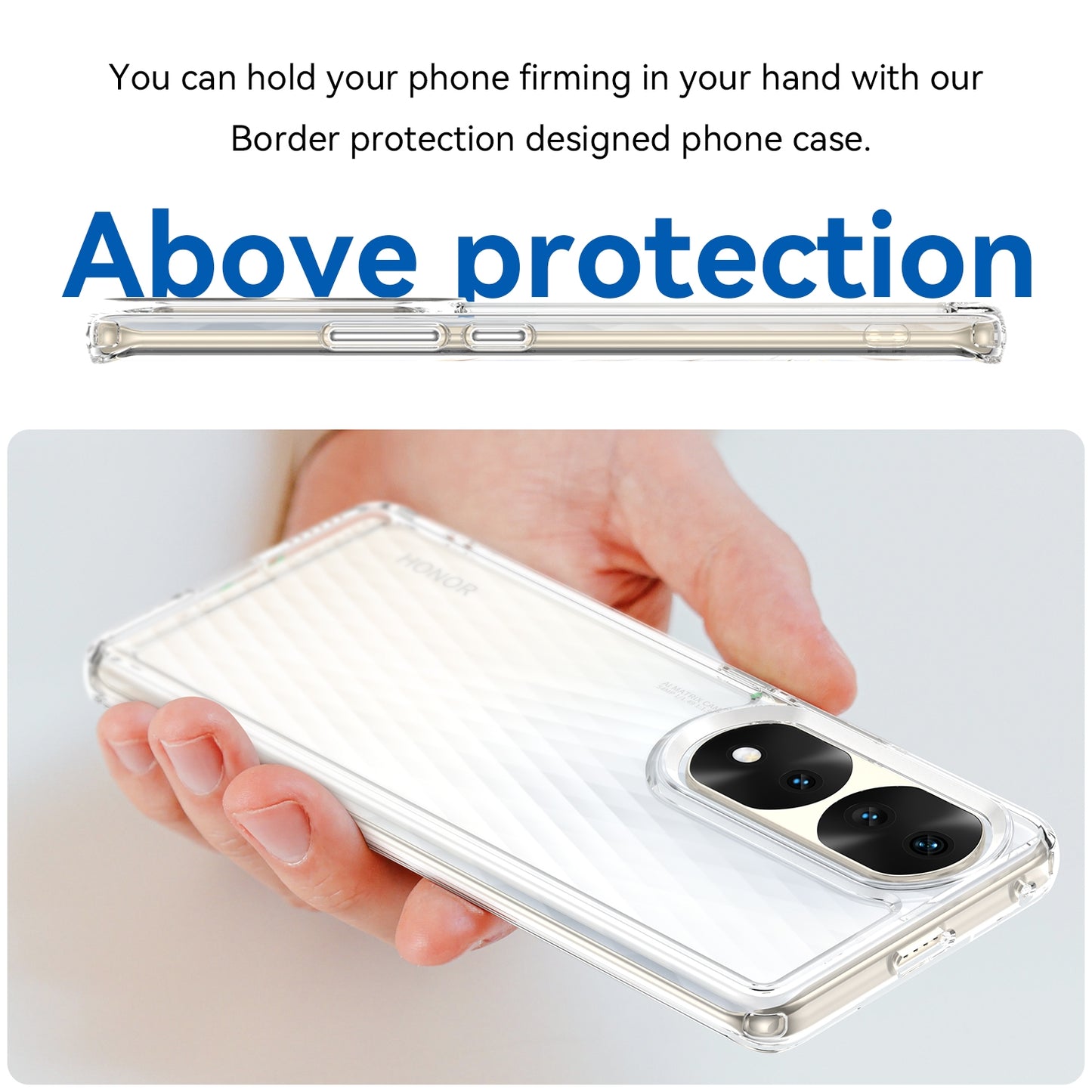 For-Honor-70-Pro+-5G-Candy-Series-TPU-Phone-Case(Transparent)