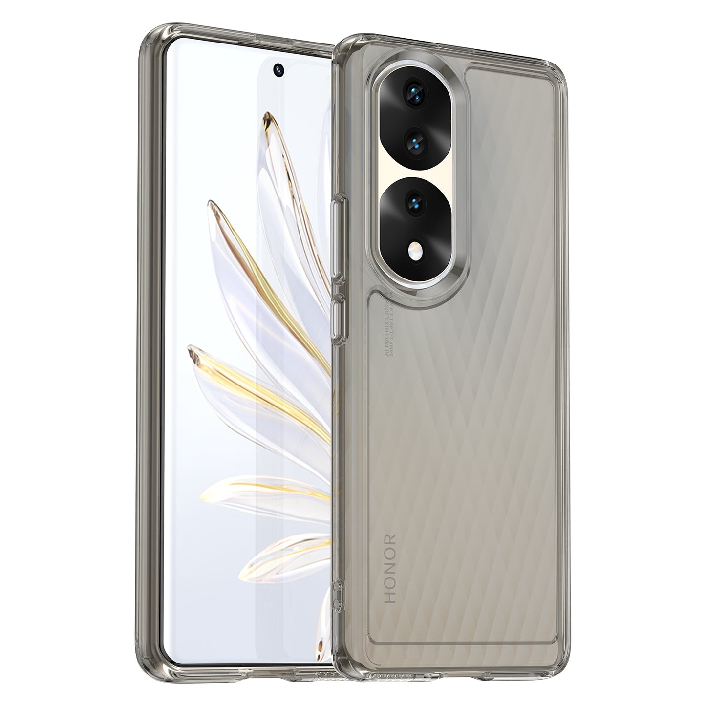 For-Honor-70-Pro+-5G-Candy-Series-TPU-Phone-Case(Transparent-Grey)
