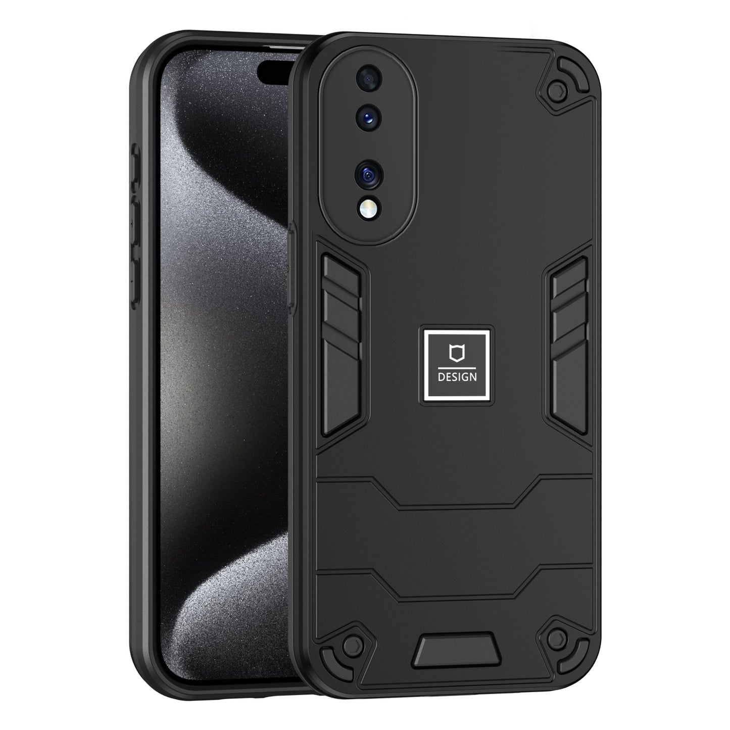 For-Honor-70-2-in-1-Shockproof-Phone-Case(Black)