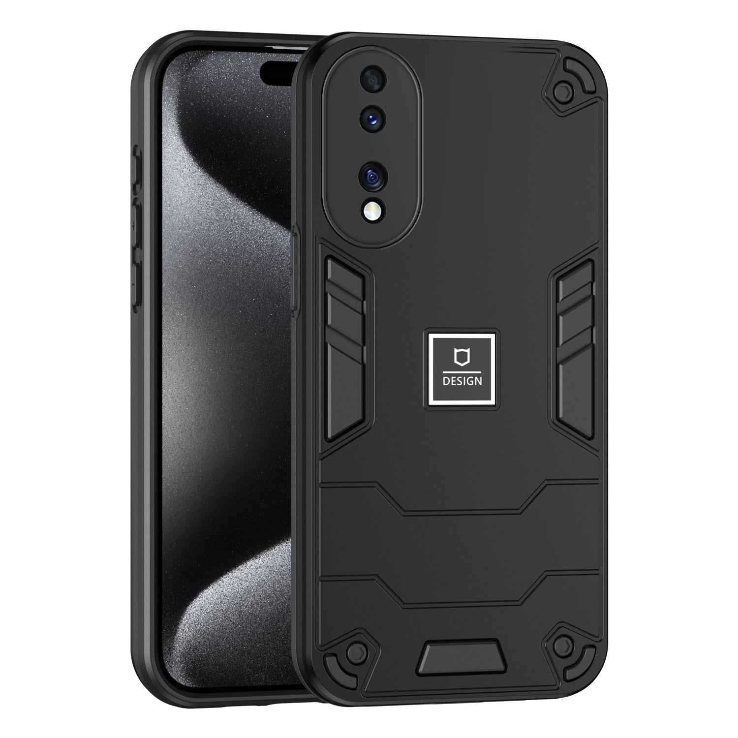 For-Honor-70-2-in-1-Shockproof-Phone-Case(Black)