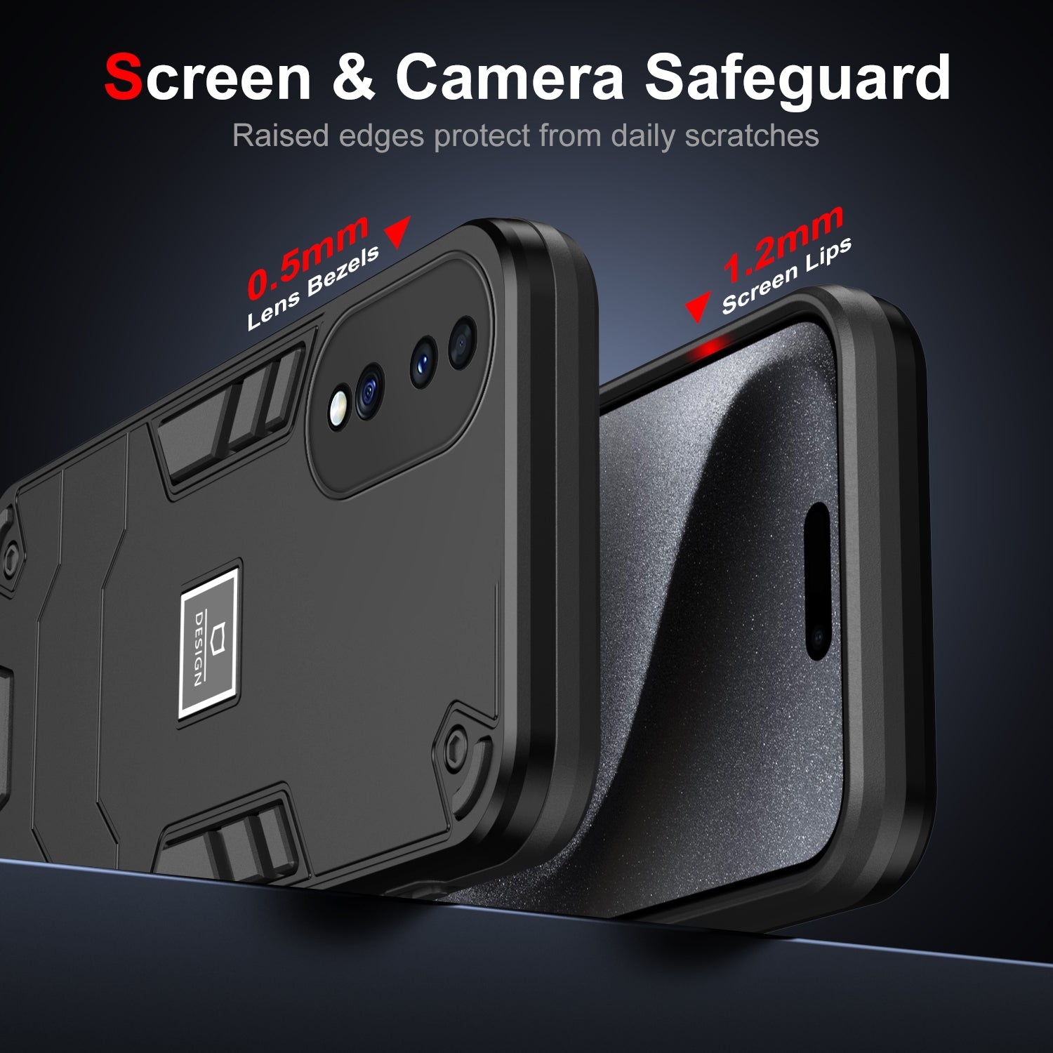 For-Honor-70-2-in-1-Shockproof-Phone-Case(Black)