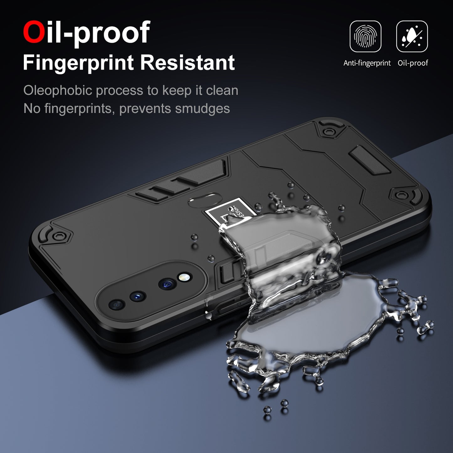 For-Honor-70-2-in-1-Shockproof-Phone-Case(Black)