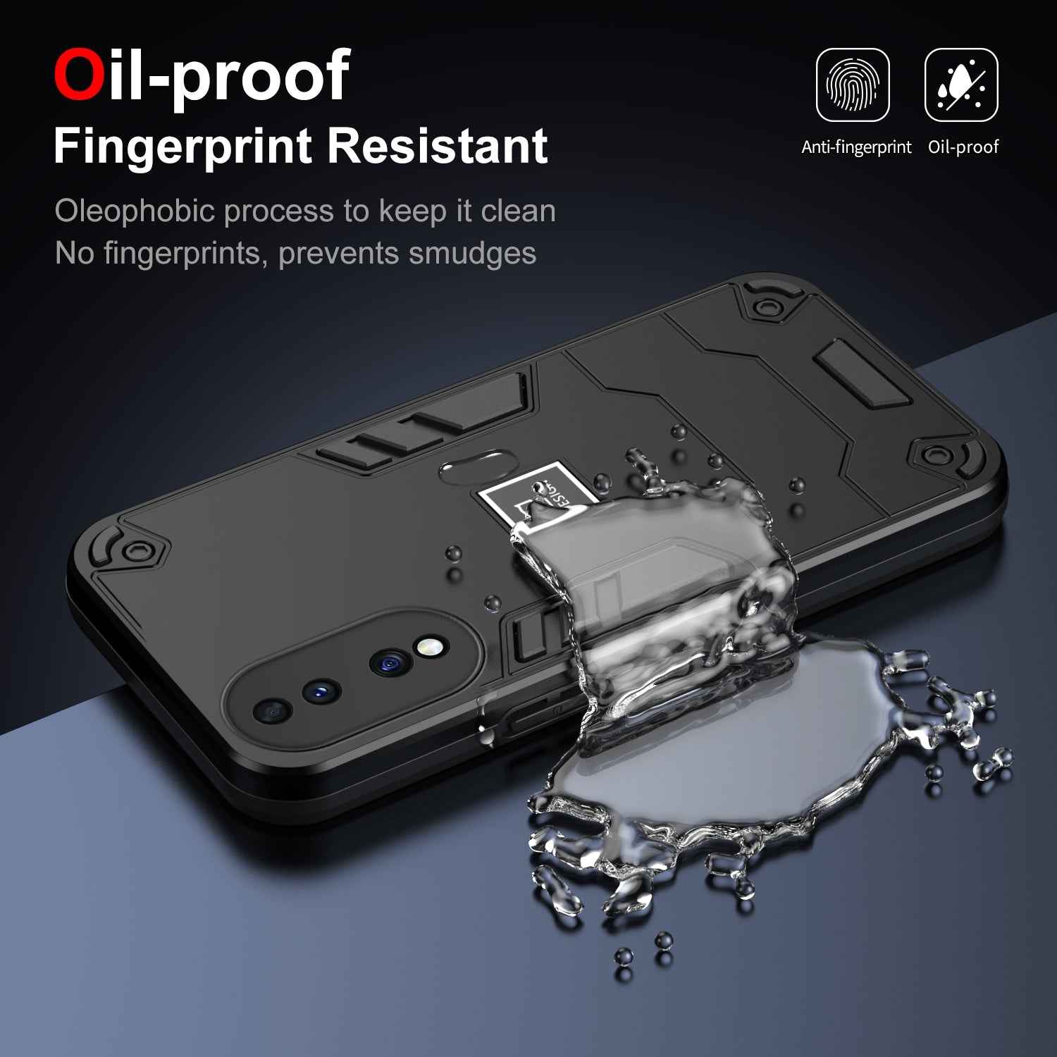 For-Honor-70-2-in-1-Shockproof-Phone-Case(Black)