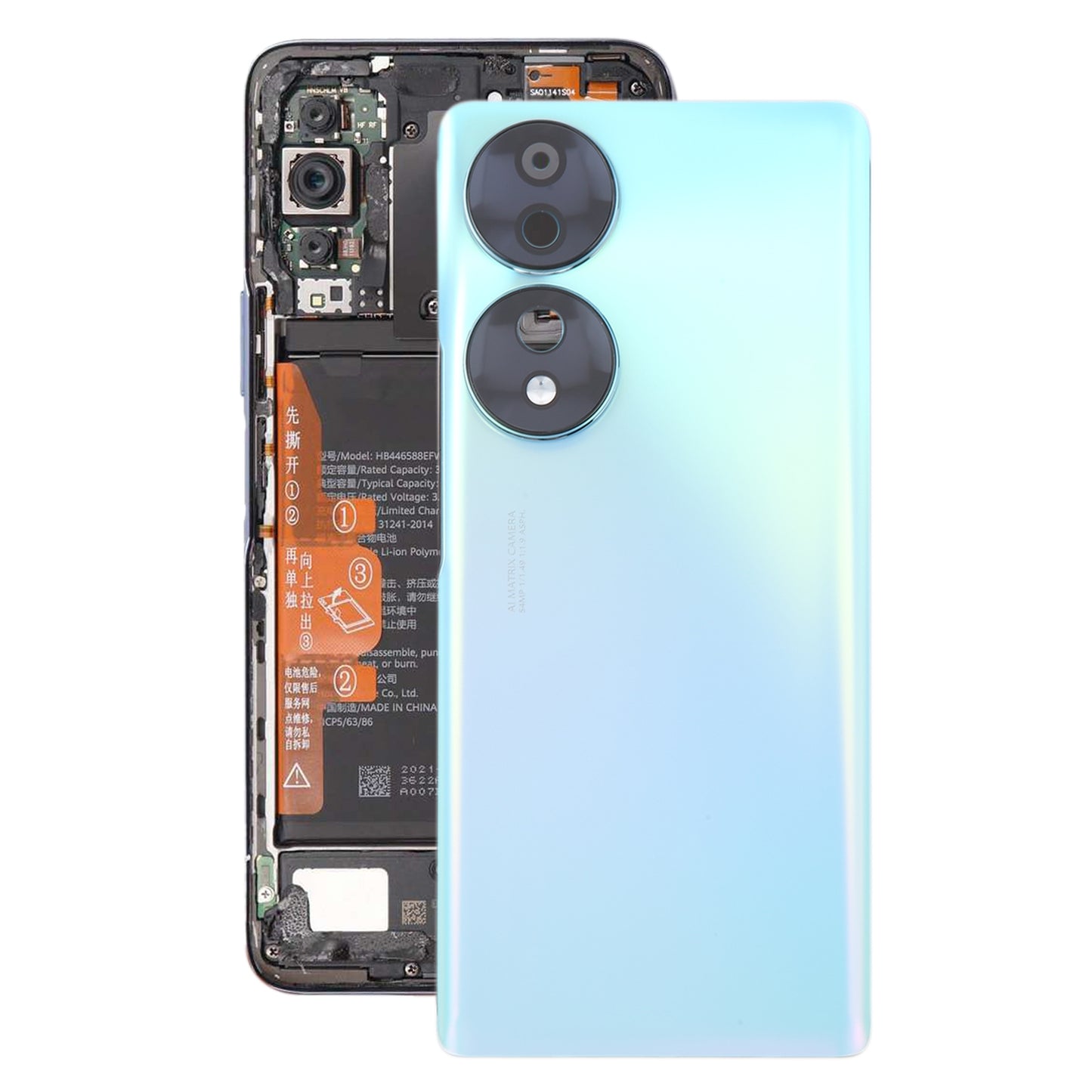 For-Honor-70-Battery-Back-Cover-with-Camera-Lens-Frame(Blue)