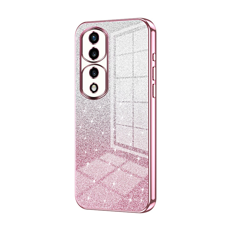 For-Honor-70-Pro-/-70-Pro+-Gradient-Glitter-Powder-Electroplated-Phone-Case(Pink)