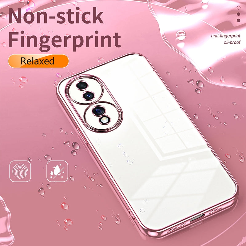 For-Honor-70-Transparent-Plating-Fine-Hole-Phone-Case(Blue)