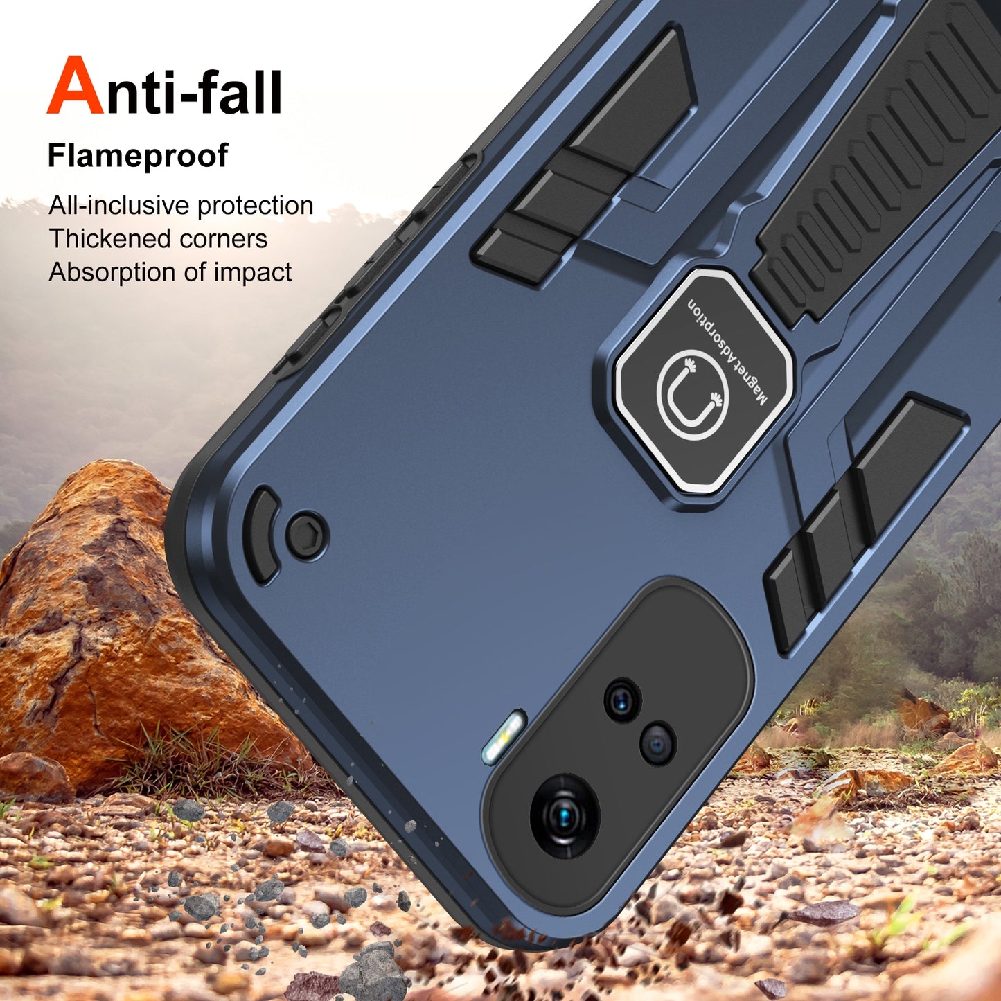 For-Honor-90-Lite-Shockproof-Holder-Phone-Case(Blue)