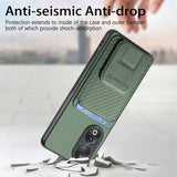For-Honor-90-Carbon-Fiber-Card-Bag-Fold-Stand-Phone-Case(Green)