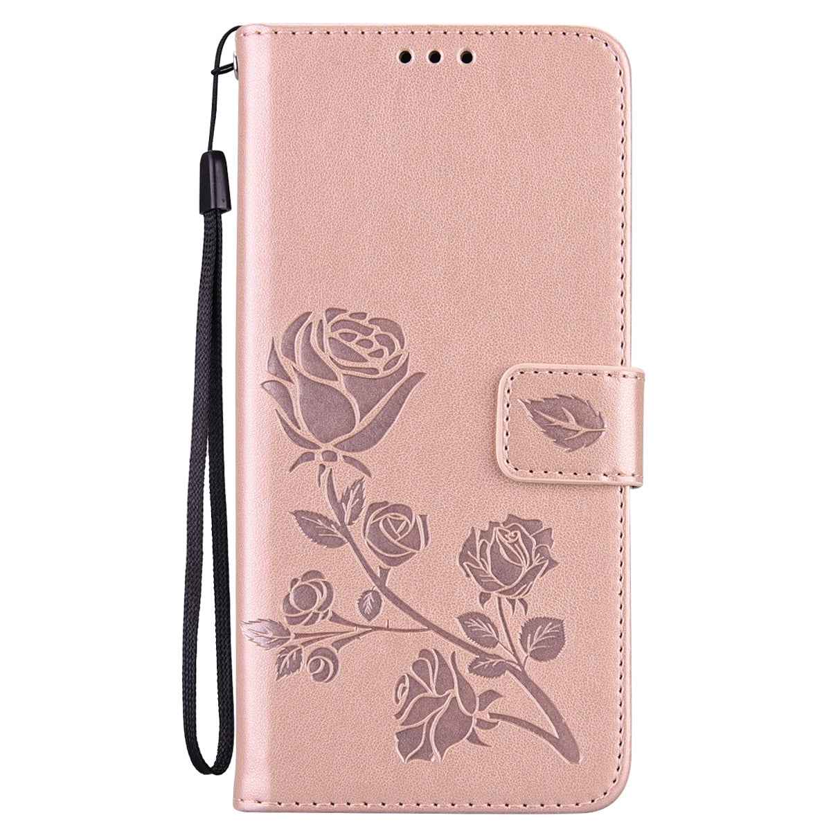 For-Honor-90-Lite-Rose-Embossed-Flip-PU-Leather-Phone-Case(Rose-Gold)