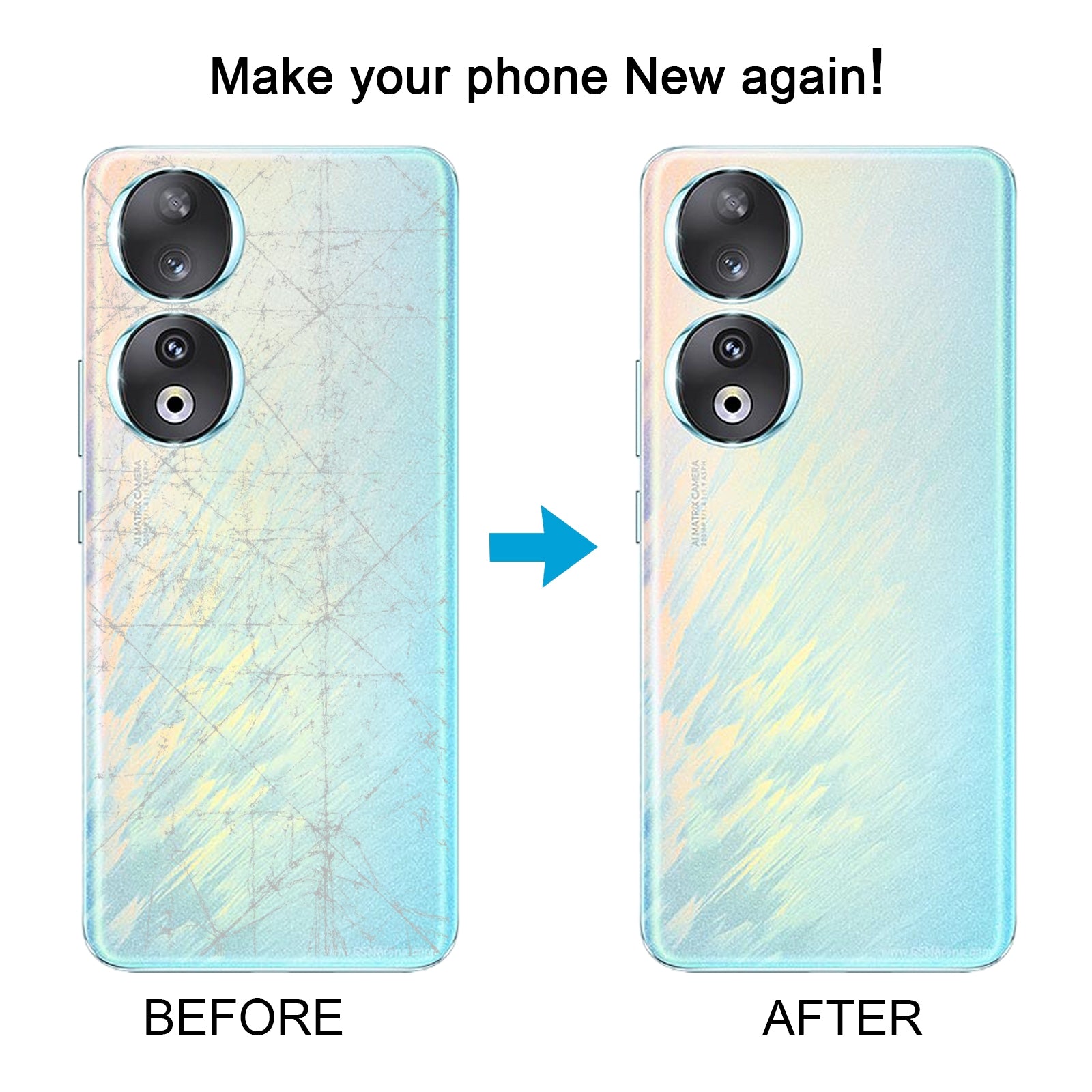 For-Honor-90-Battery-Back-Cover-with-Camera-Lens-Frame(Blue)