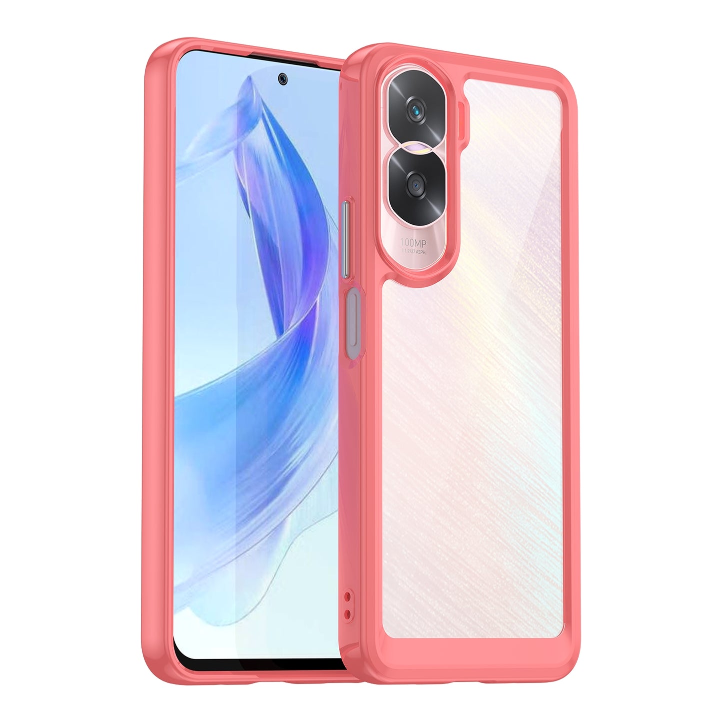 For-Honor-90-Lite-Colorful-Series-Acrylic-Hybrid-TPU-Phone-Case(Red)