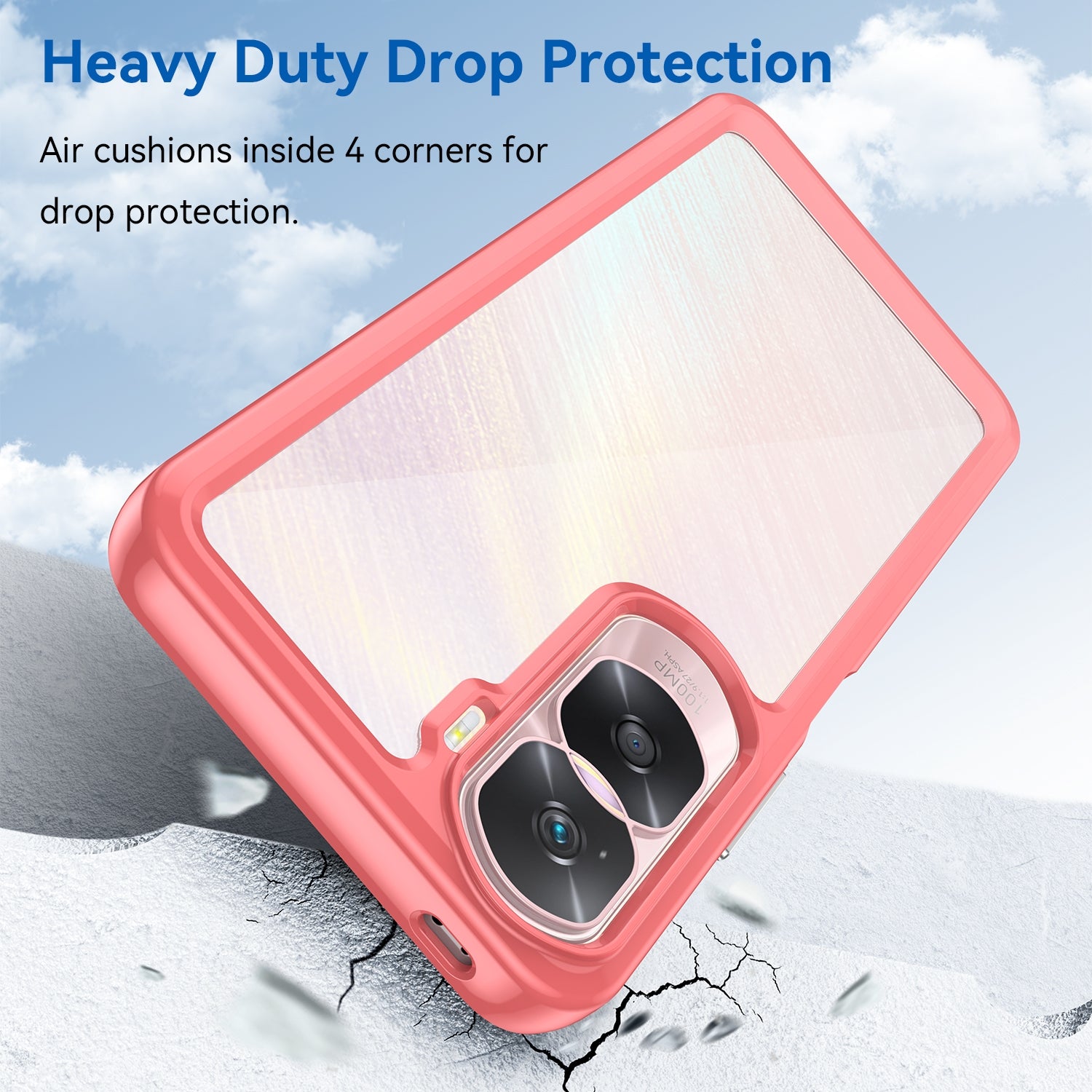 For-Honor-90-Lite-Colorful-Series-Acrylic-Hybrid-TPU-Phone-Case(Red)