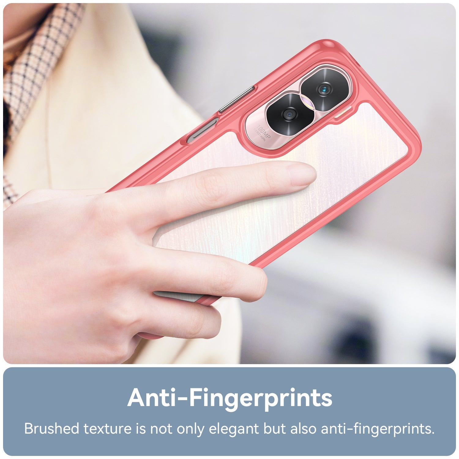 For-Honor-90-Lite-Colorful-Series-Acrylic-Hybrid-TPU-Phone-Case(Red)