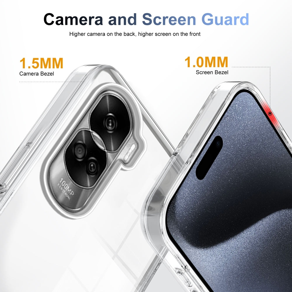 For-Honor-90-Lite-Anti-slip-Clear-Acrylic-Hybrid-TPU-Phone-Case(Transparent)