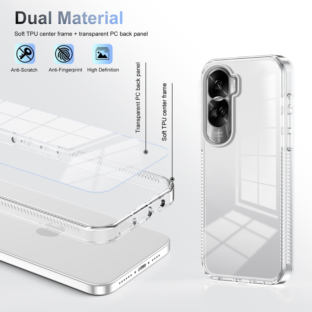 For-Honor-90-Lite-Anti-slip-Clear-Acrylic-Hybrid-TPU-Phone-Case(Transparent)