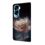 For-Honor-90-Lite-Crystal-Painted-Leather-Phone-case(Peony)