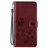 For-Honor-90-Lite-Rose-Embossed-Flip-PU-Leather-Phone-Case(Brown)