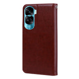 For-Honor-90-Lite-Rose-Embossed-Flip-PU-Leather-Phone-Case(Brown)