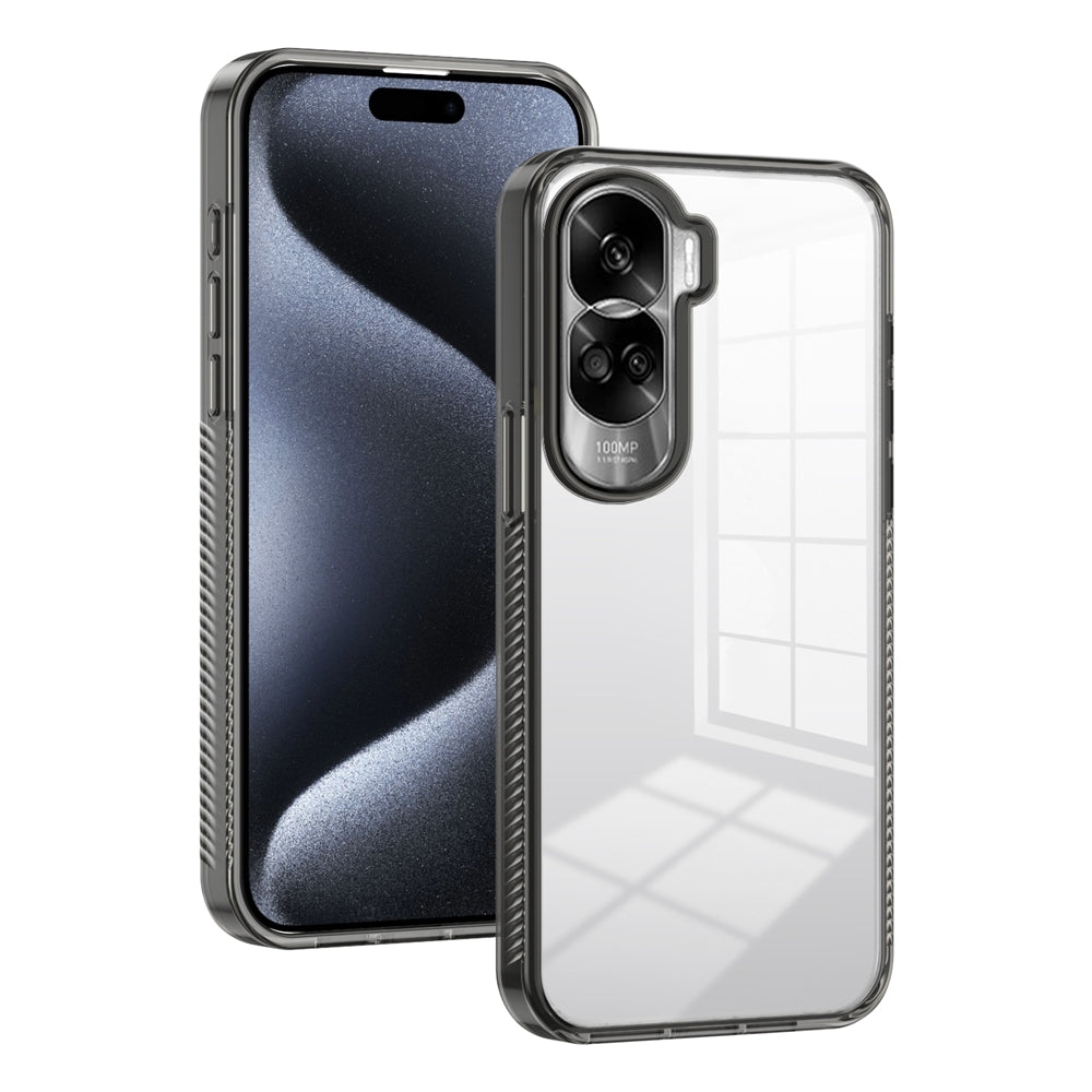 For-Honor-90-Lite-Anti-slip-Clear-Acrylic-Hybrid-TPU-Phone-Case(Black)