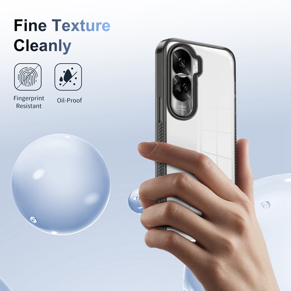 For-Honor-90-Lite-Anti-slip-Clear-Acrylic-Hybrid-TPU-Phone-Case(Black)
