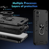 For-Honor-90-Lite-Shockproof-Metal-Ring-Holder-Phone-Case(Black)