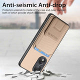 For-Honor-90-Carbon-Fiber-Card-Bag-Fold-Stand-Phone-Case(Khaki)
