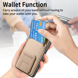 For-Honor-90-Carbon-Fiber-Card-Bag-Fold-Stand-Phone-Case(Khaki)