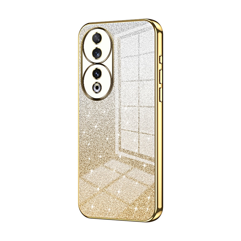 For-Honor-90-Gradient-Glitter-Powder-Electroplated-Phone-Case(Gold)