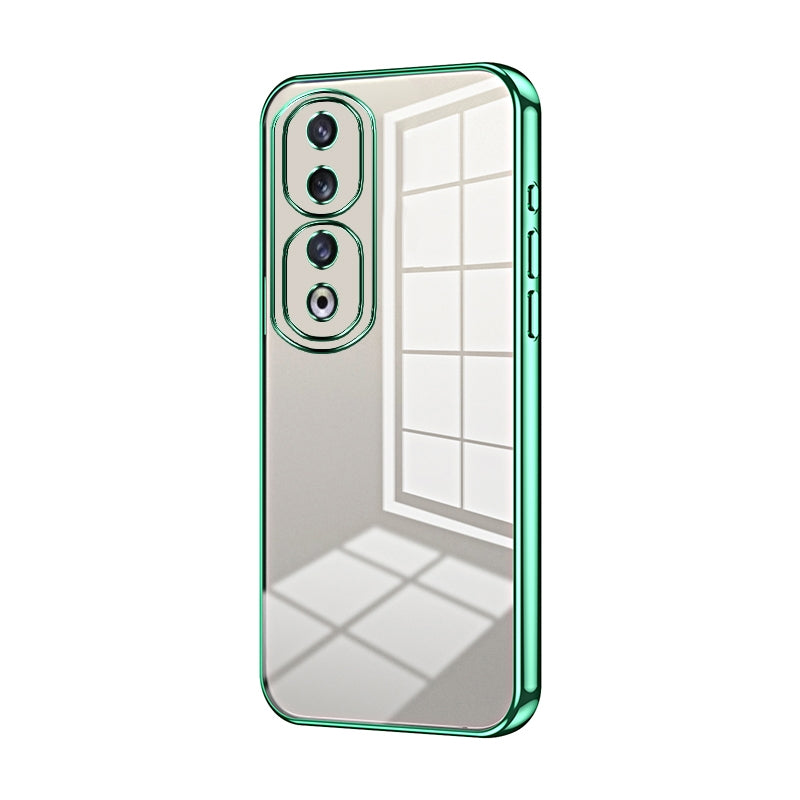 For-Honor-90-Pro-Transparent-Plating-Fine-Hole-Phone-Case(Green)