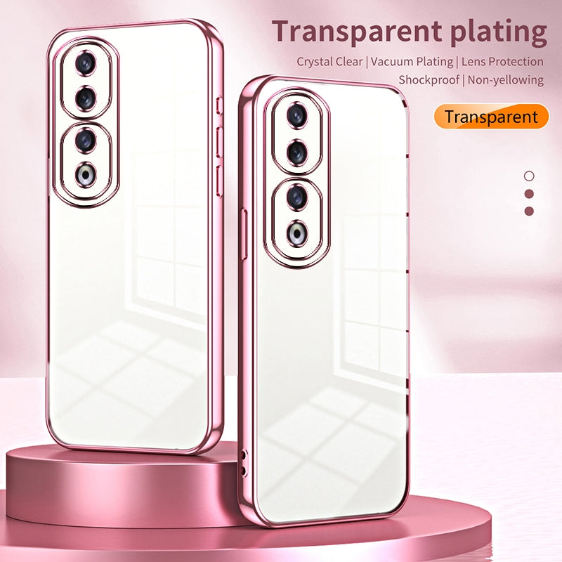 For-Honor-90-Pro-Transparent-Plating-Fine-Hole-Phone-Case(Green)