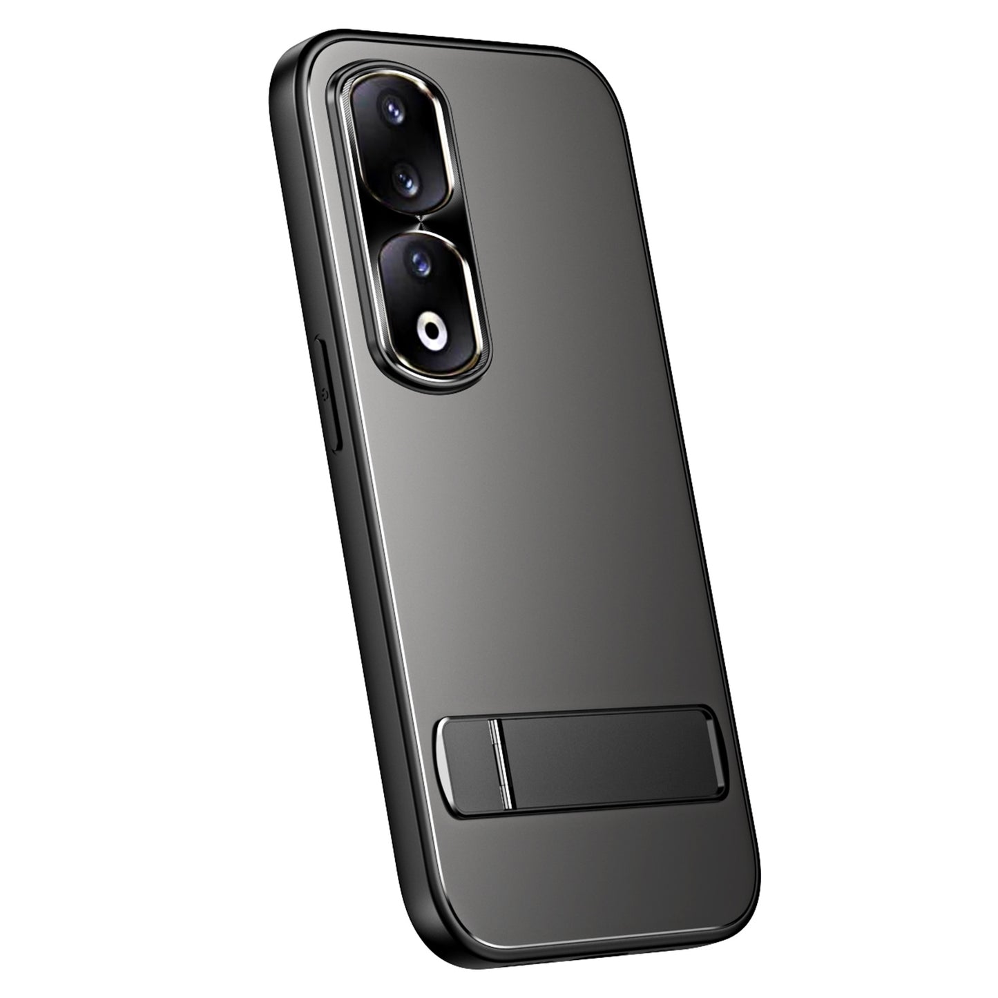 For-Honor-90-R-JUST-RJ-61-Electroplating-Frosted-TPU-+-PC-Phone-Case-with-Holder(Grey)