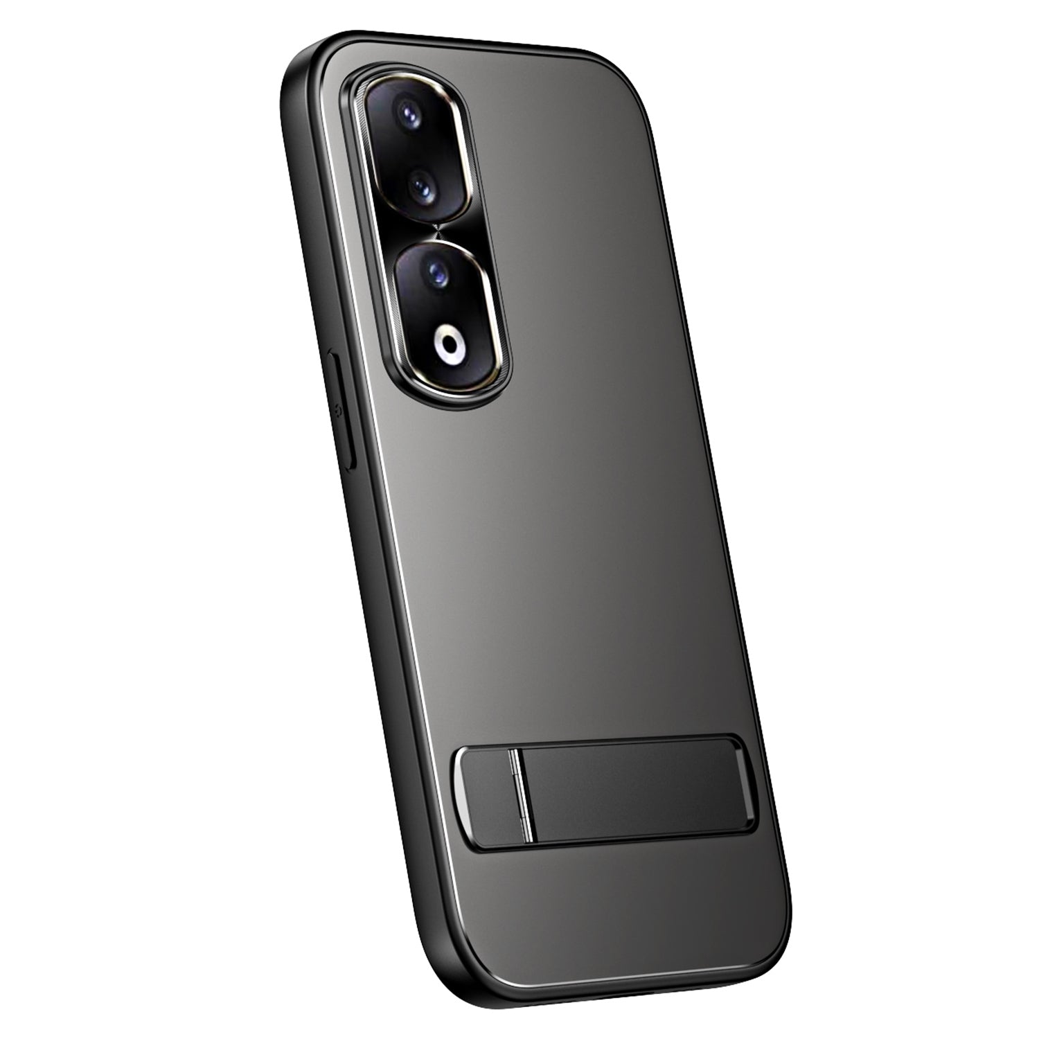 For-Honor-90-R-JUST-RJ-61-Electroplating-Frosted-TPU-+-PC-Phone-Case-with-Holder(Grey)