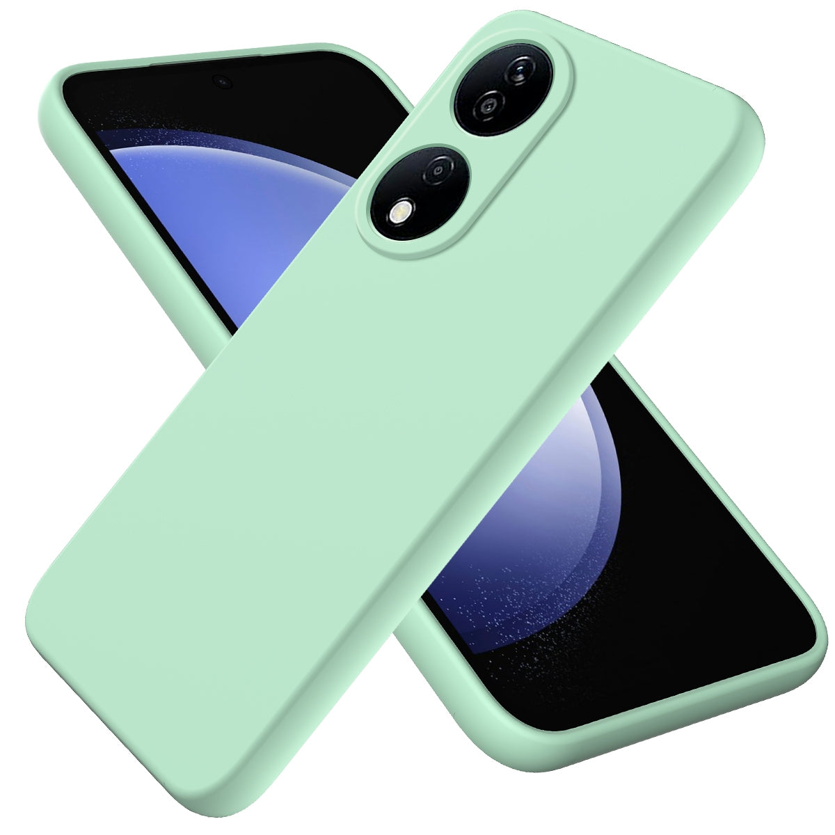 For-Honor-90-Smart-Solid-Color-Liquid-Silicone-Dropproof-Full-Coverage-Phone-Case(Green)