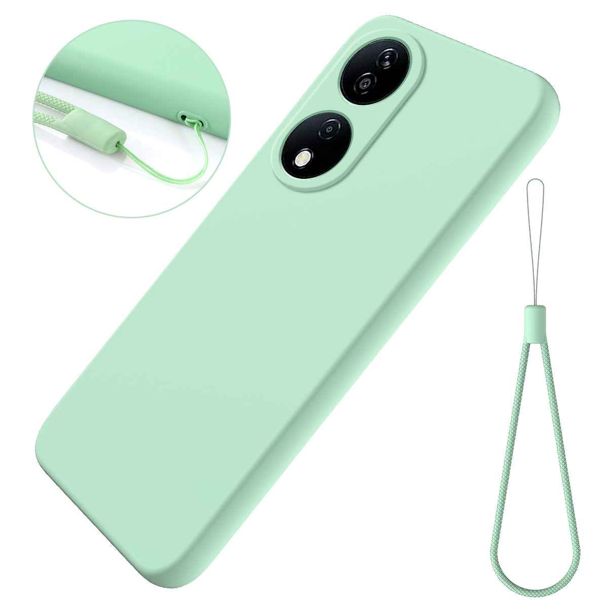 For-Honor-90-Smart-Solid-Color-Liquid-Silicone-Dropproof-Full-Coverage-Phone-Case(Green)