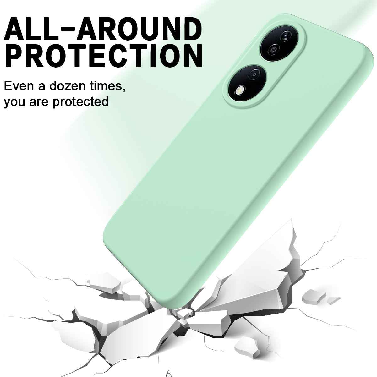 For-Honor-90-Smart-Solid-Color-Liquid-Silicone-Dropproof-Full-Coverage-Phone-Case(Green)