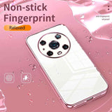 For-Honor-Magic4-Pro-Transparent-Plating-Fine-Hole-Phone-Case(Purple)