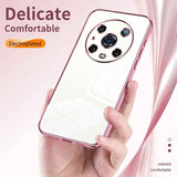 For-Honor-Magic4-Pro-Transparent-Plating-Fine-Hole-Phone-Case(Purple)