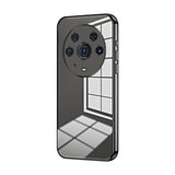 For-Honor-Magic3-Pro-Transparent-Plating-Fine-Hole-Phone-Case(Black)