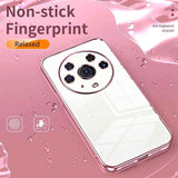 For-Honor-Magic3-Pro-Transparent-Plating-Fine-Hole-Phone-Case(Black)