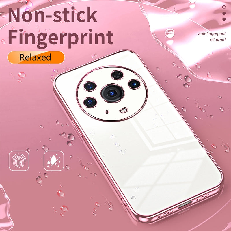 For-Honor-Magic3-Pro-Transparent-Plating-Fine-Hole-Phone-Case(Black)