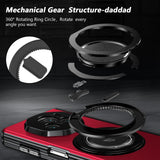 For-Honor-Magic-V3-Gold-Medal-Rotating-Folding-Series-Ring-Holder-Phone-Case(Red)