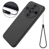 For-Honor-Magic-6-Lite-Solid-Color-Liquid-Silicone-Dropproof-Full-Coverage-Protective-Case(Black)