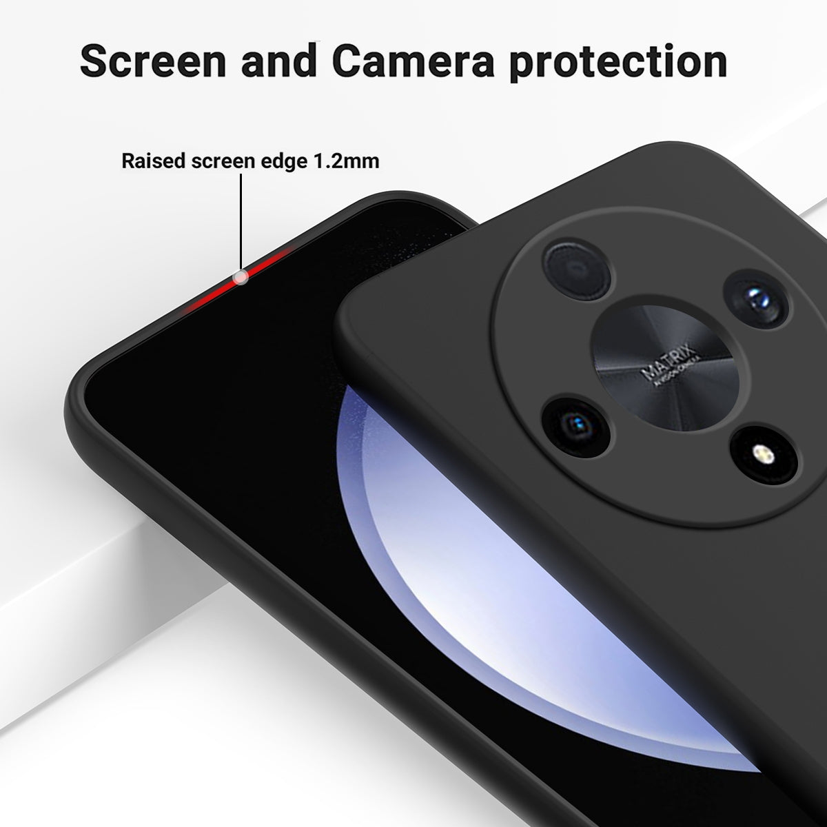 For-Honor-Magic-6-Lite-Solid-Color-Liquid-Silicone-Dropproof-Full-Coverage-Protective-Case(Black)