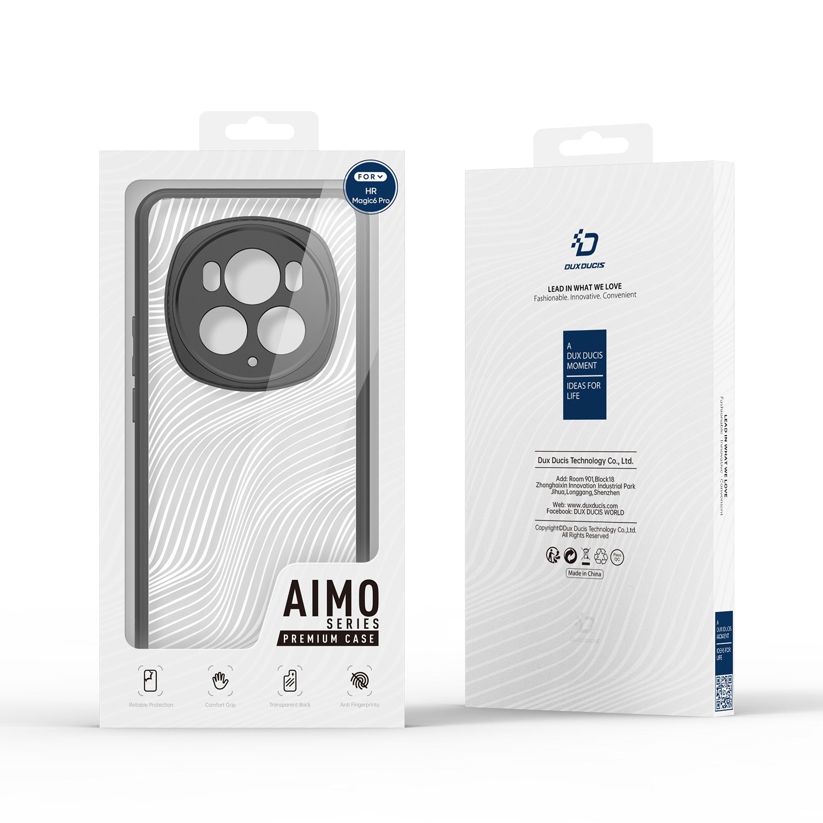 For-Honor-Magic6-Pro-DUX-DUCIS-Aimo-Series-TPU-+-PC-Frosted-Feel-Phone-Case(Black)