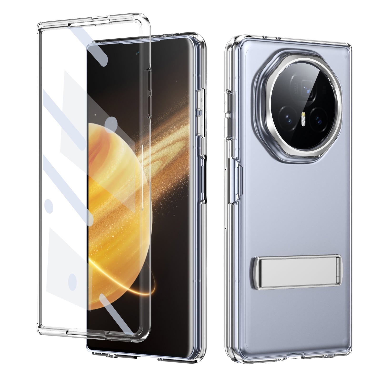 For-Honor-Magic-V3-Ice-Cold-Holder-PC-Hybrid-TPU-Phone-Case(Silver)