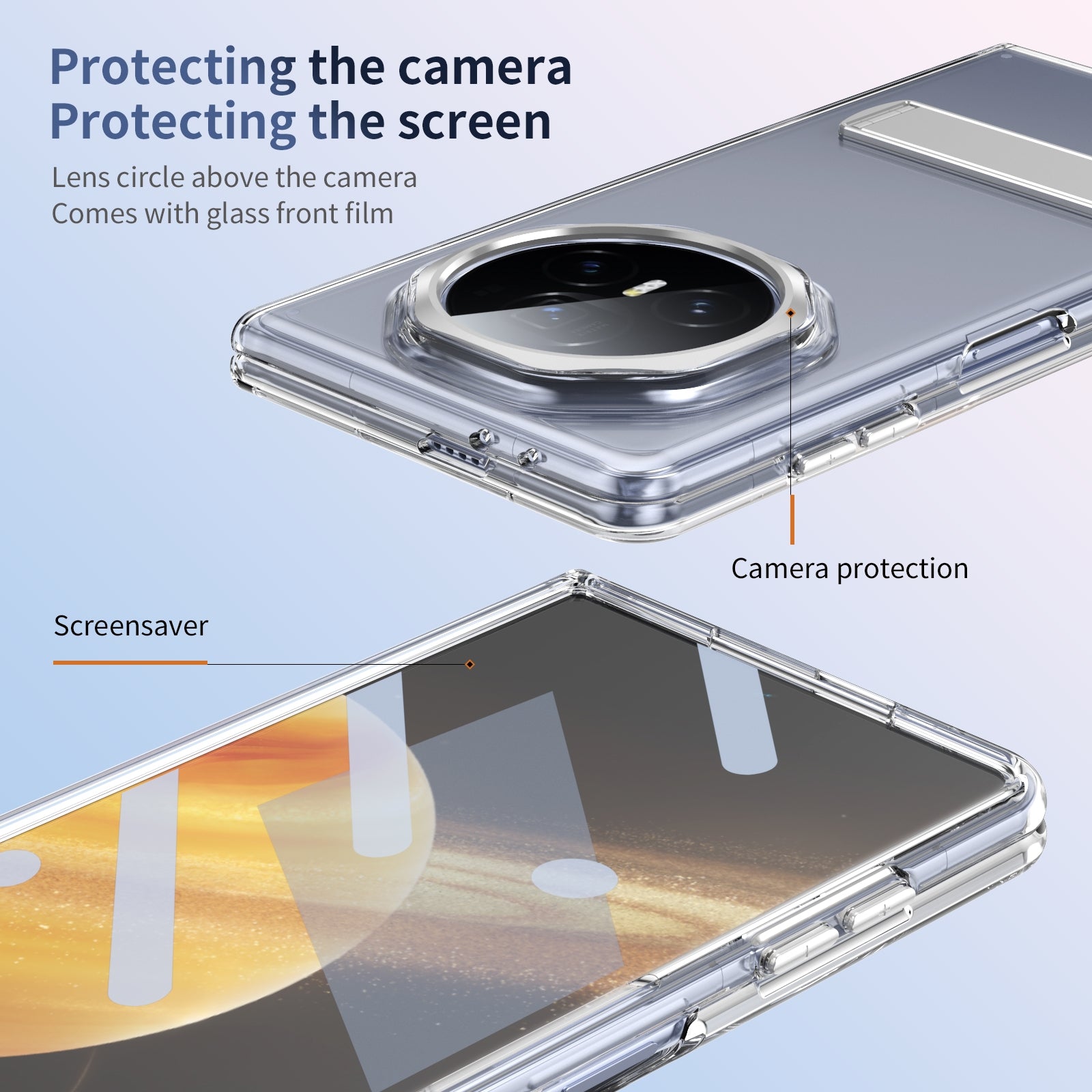 For-Honor-Magic-V3-Ice-Cold-Holder-PC-Hybrid-TPU-Phone-Case(Silver)